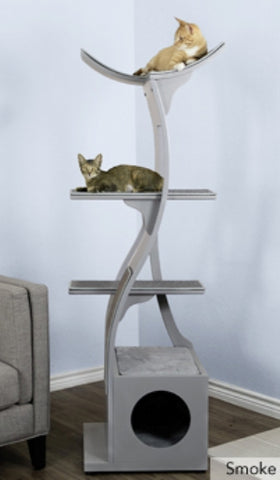Cat Tree Lotus™  - Styled for the Design Conscious Cat Lover's Cat - SMOKE
